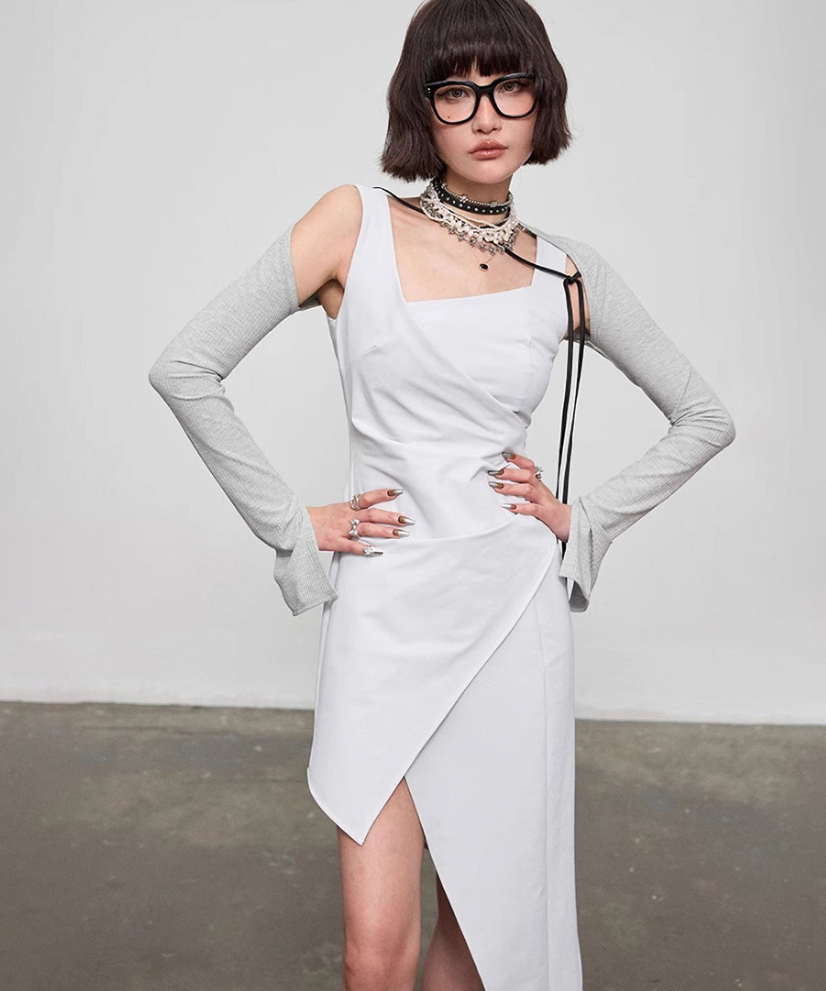 Diagonal Cut Dress