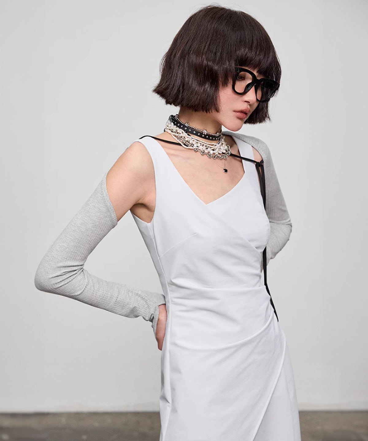 Diagonal Cut Dress