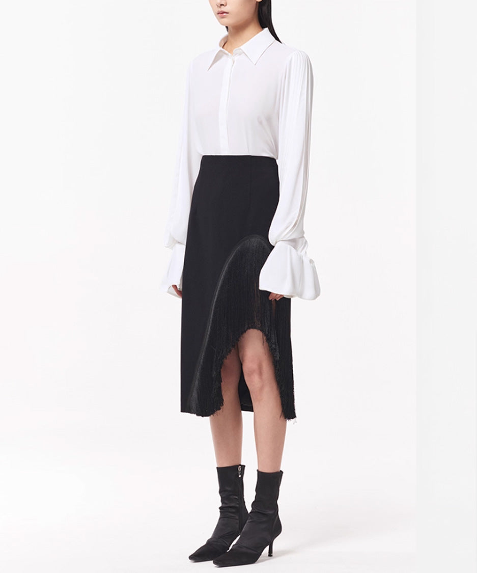 Pleated Sleeve Volume Blouse