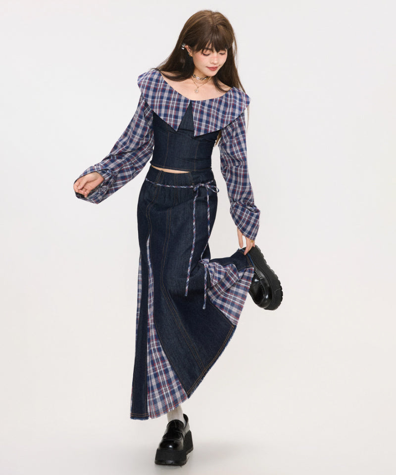 Plaid Denim Layered Series