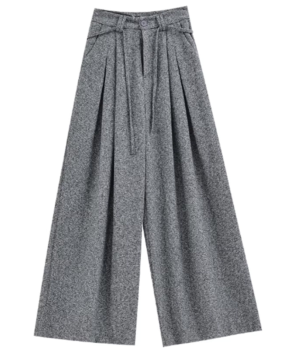 Tweed Tuck Wide Slacks
