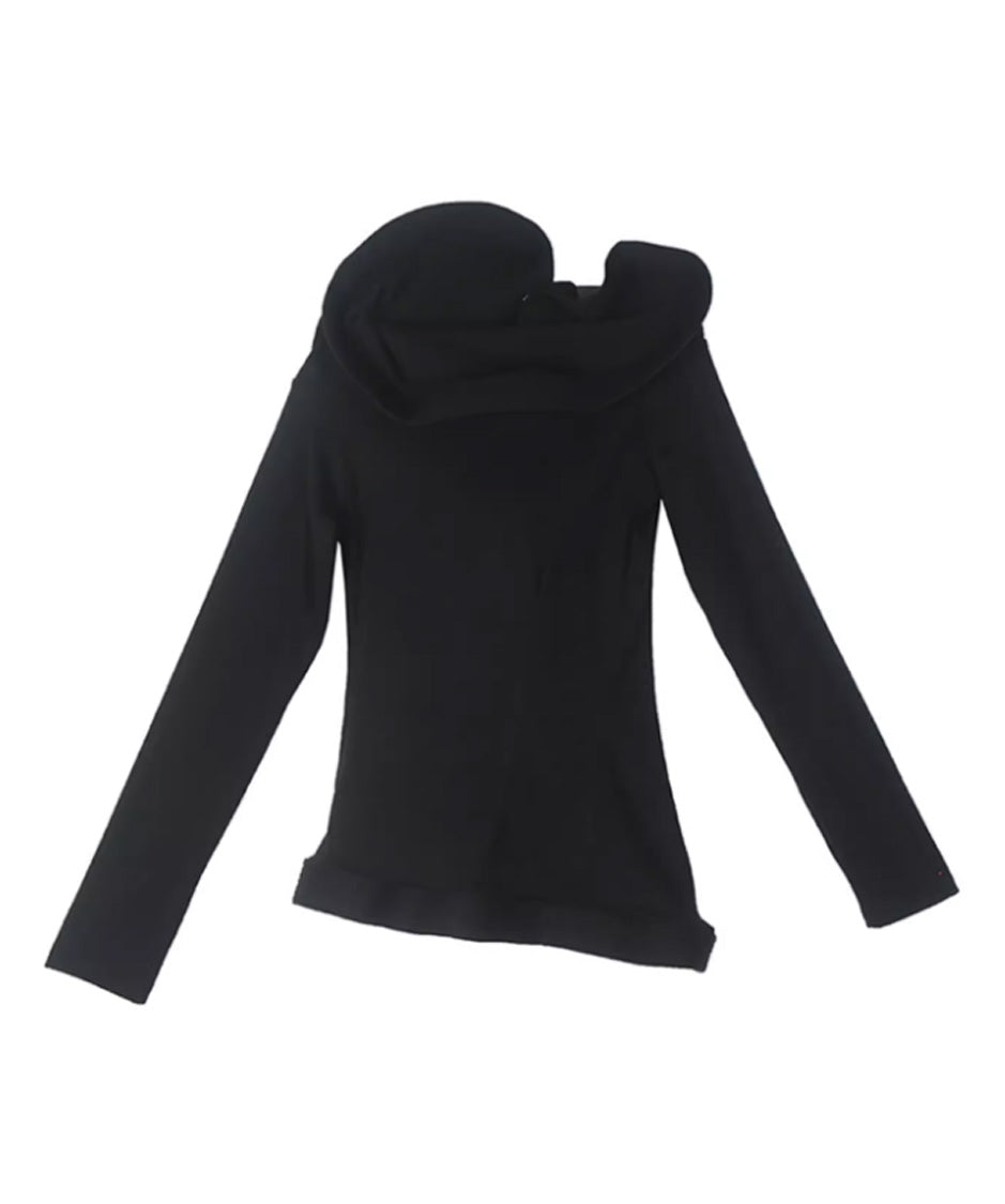 Sculptural Drape Collar Top