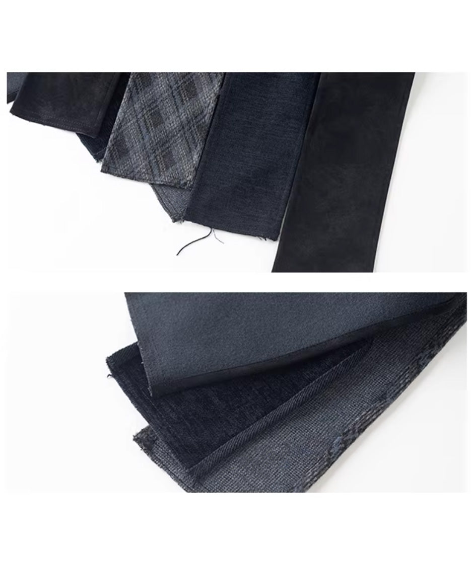 Diagonal Panel Layered Long Skirt