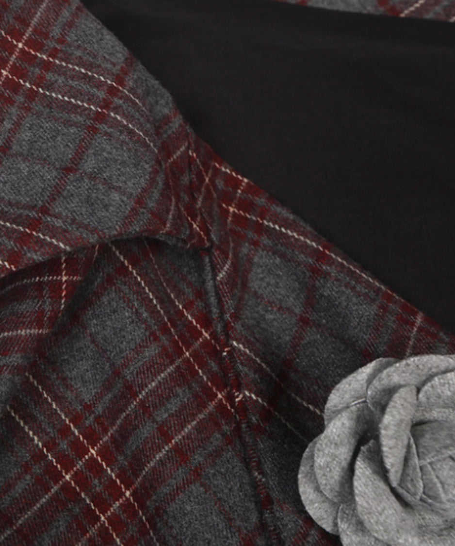 Plaid Draped Corset Dress
