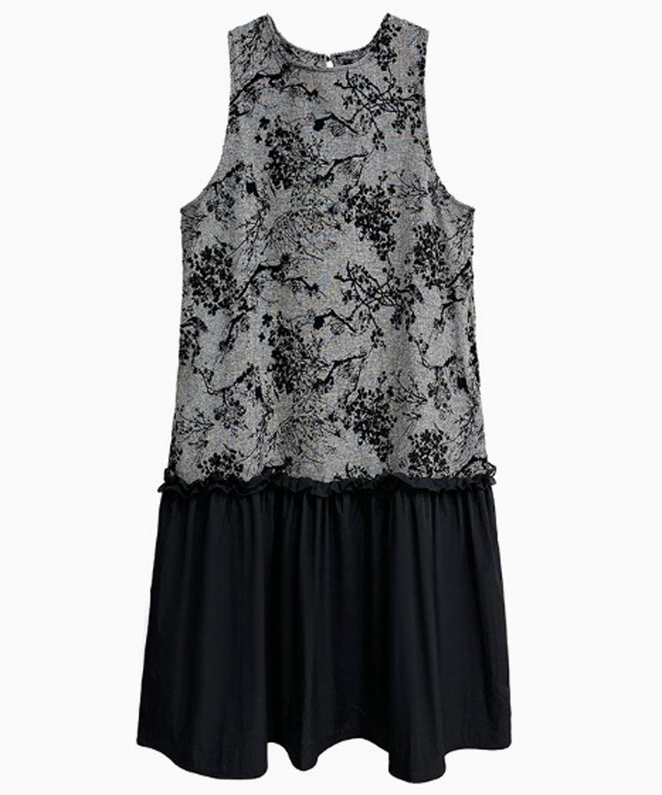 Monotone Tree Jacquard Dress