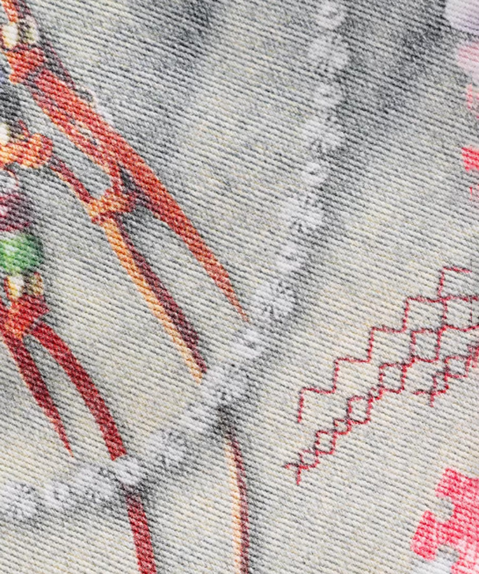 Ornament Washed Wide Denim Pants