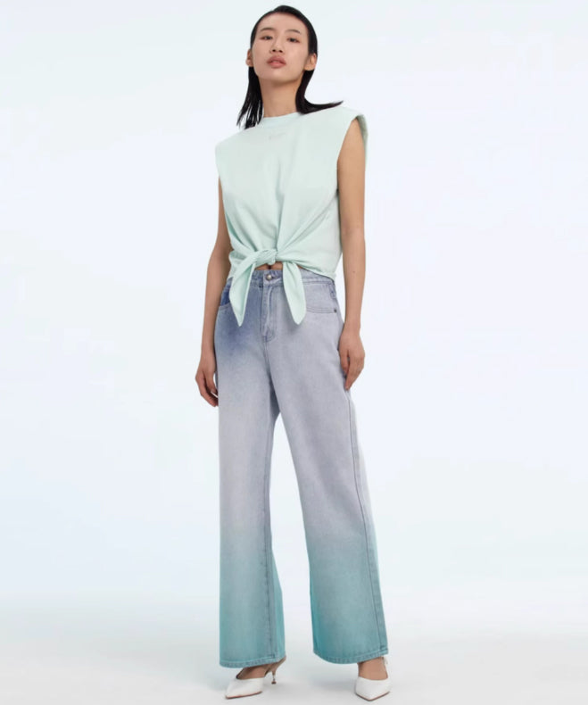 Gradient Fade Wide Denim