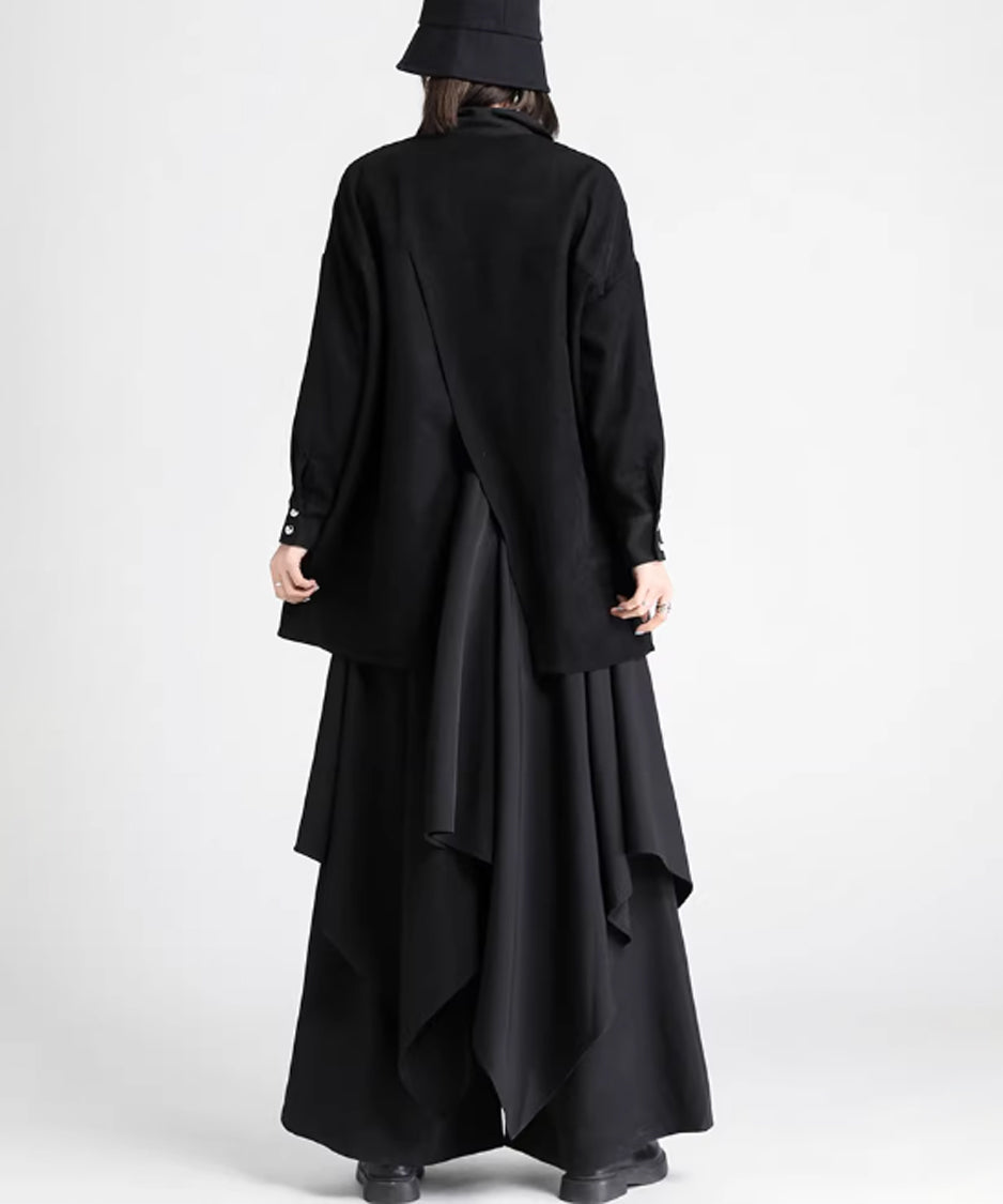 Draped Wide Leg Pants