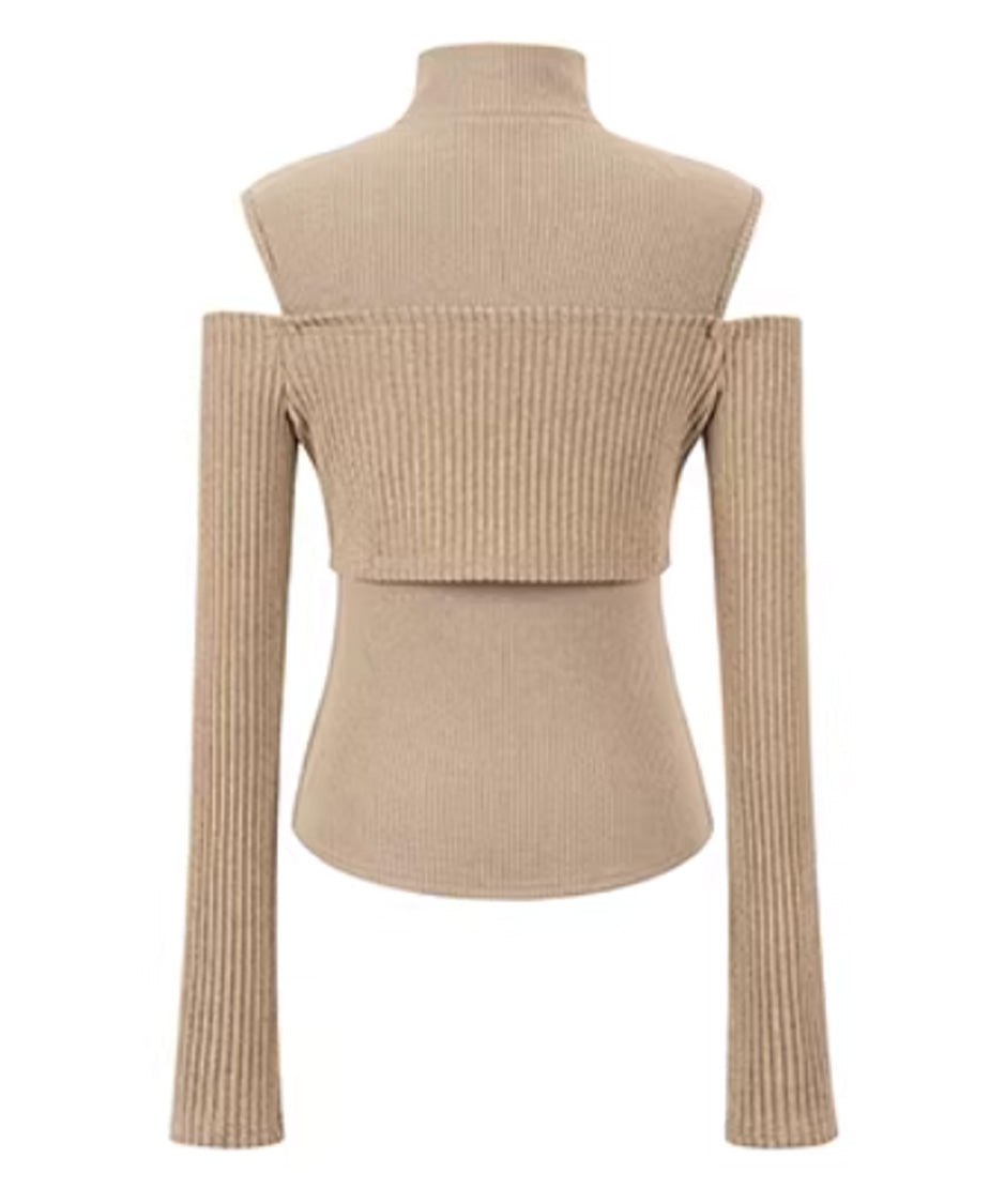 Layered Zip Rib Top