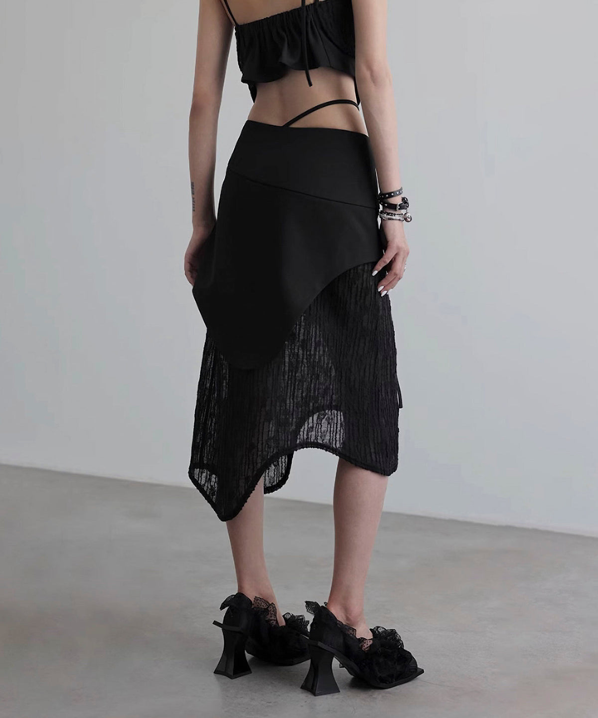 Wave Line Patchwork Skirt