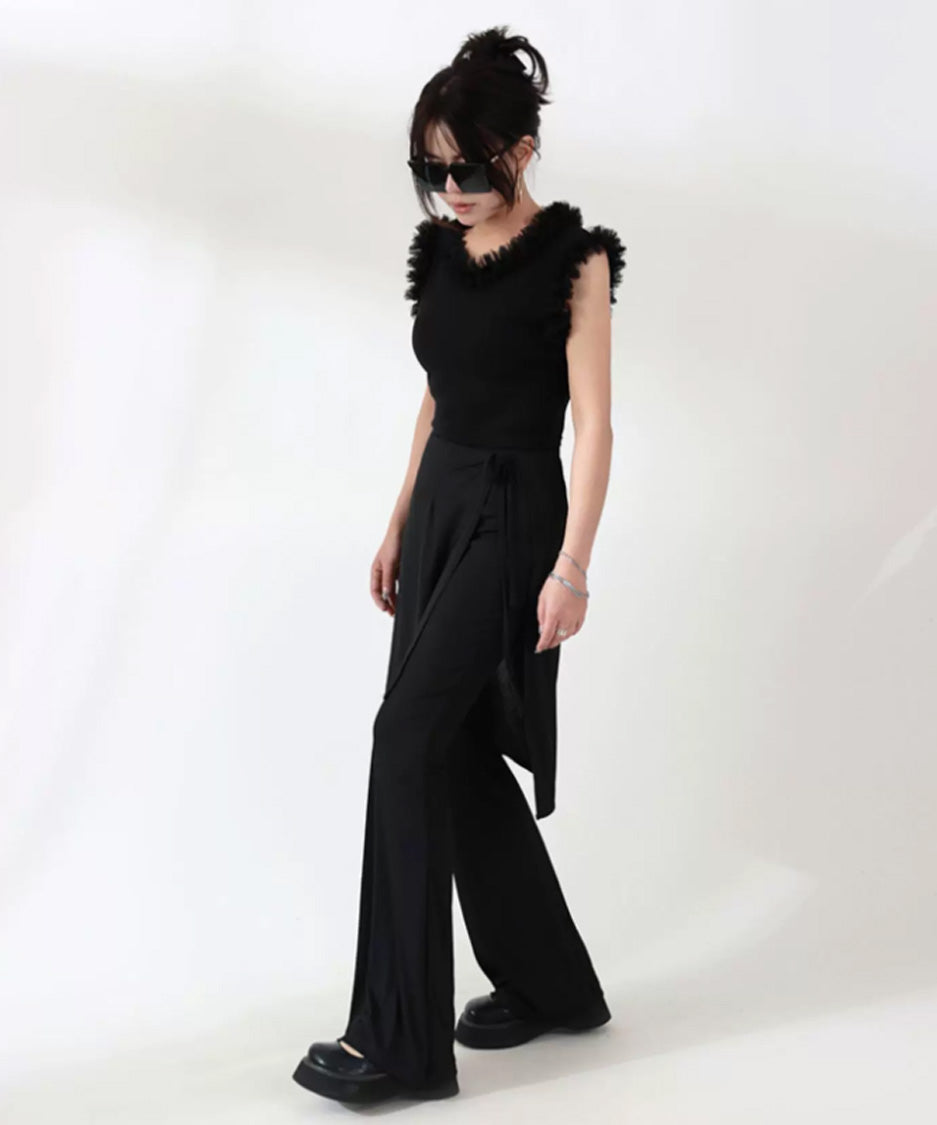 Wrap Flare Trouser Set