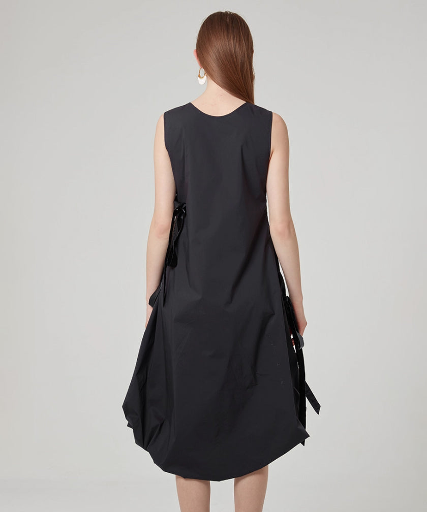 Side Tie Drape Dress