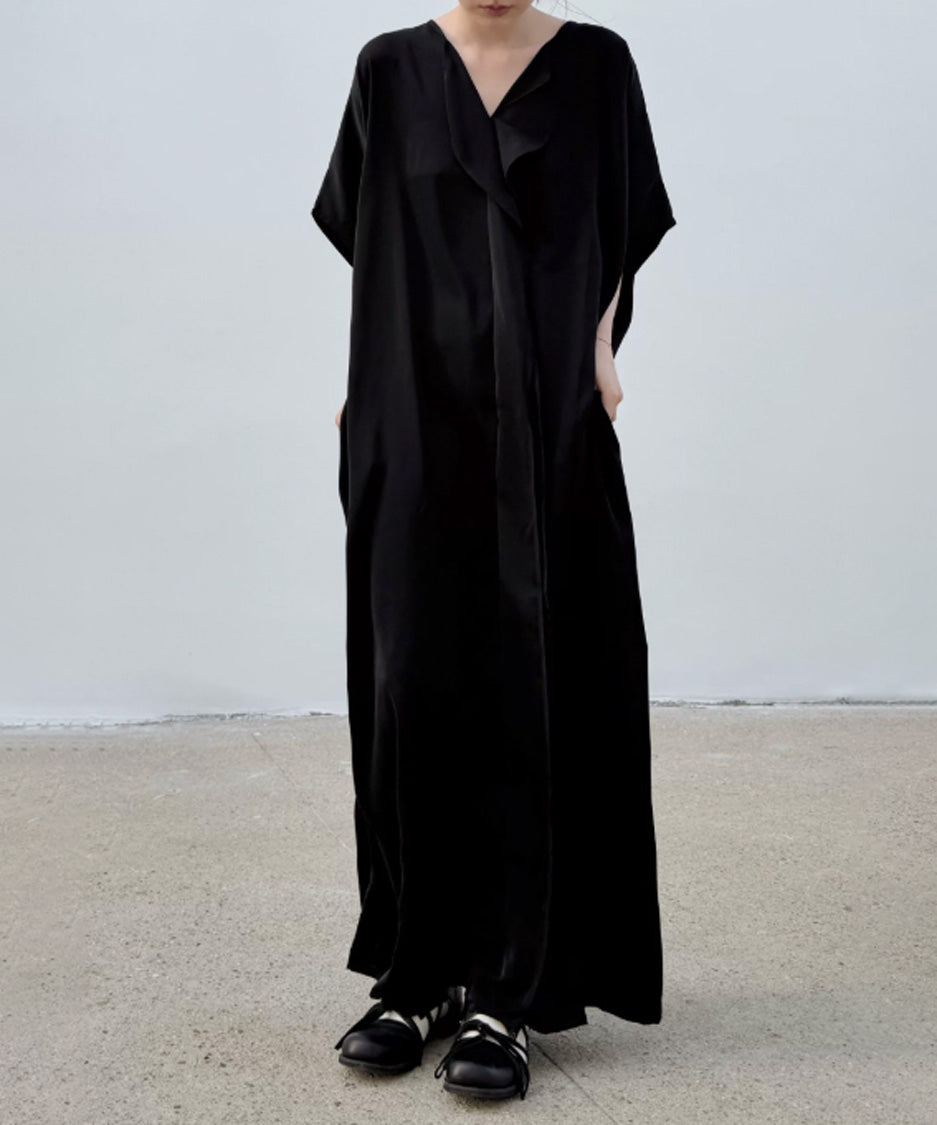 Cascade Drape Long Dress