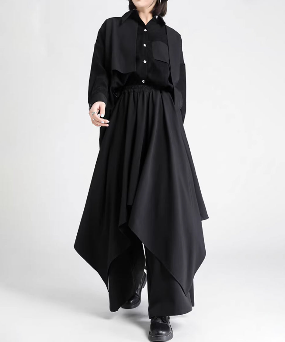 Draped Wide Leg Pants