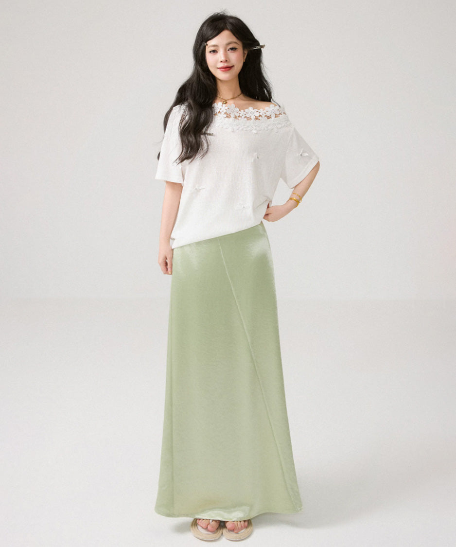 Lace Blossom Shoulder Tee