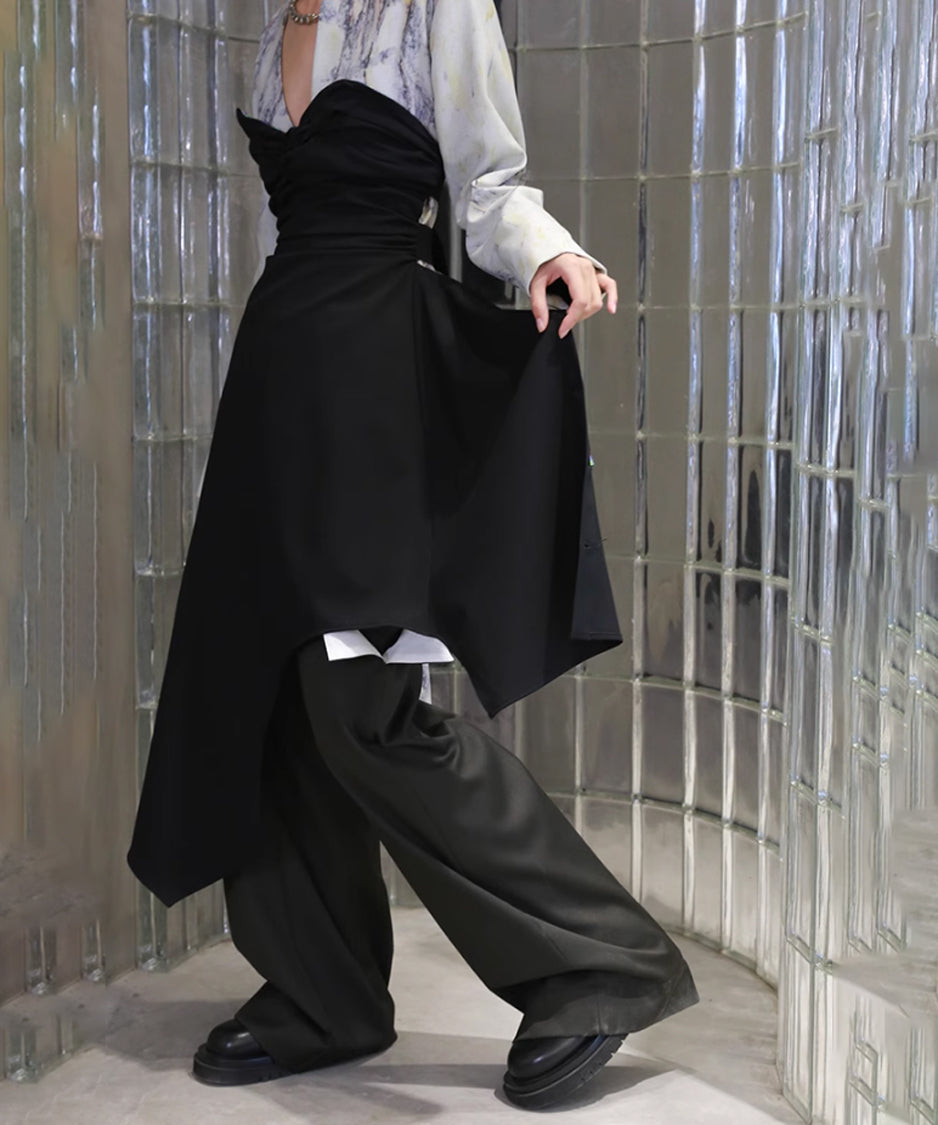 Vertical Pleated Tube Top Dress