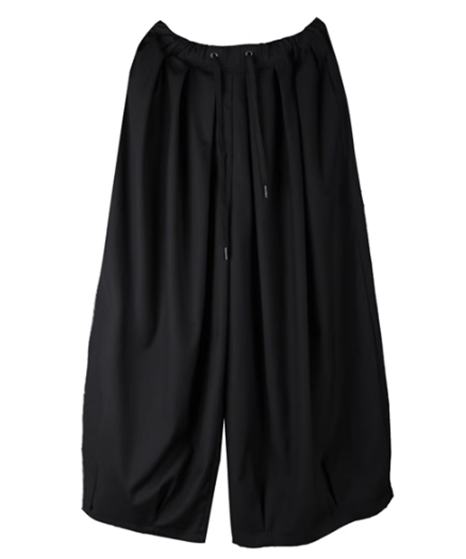 Gathered Wide Cropped Pants