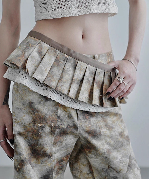 Pleated Belted Waist Piece