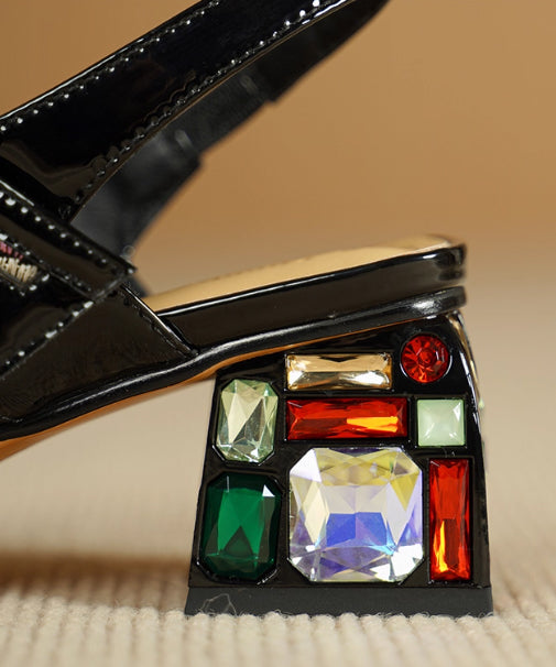 Gem Buckle Mesh Sequin Sandals