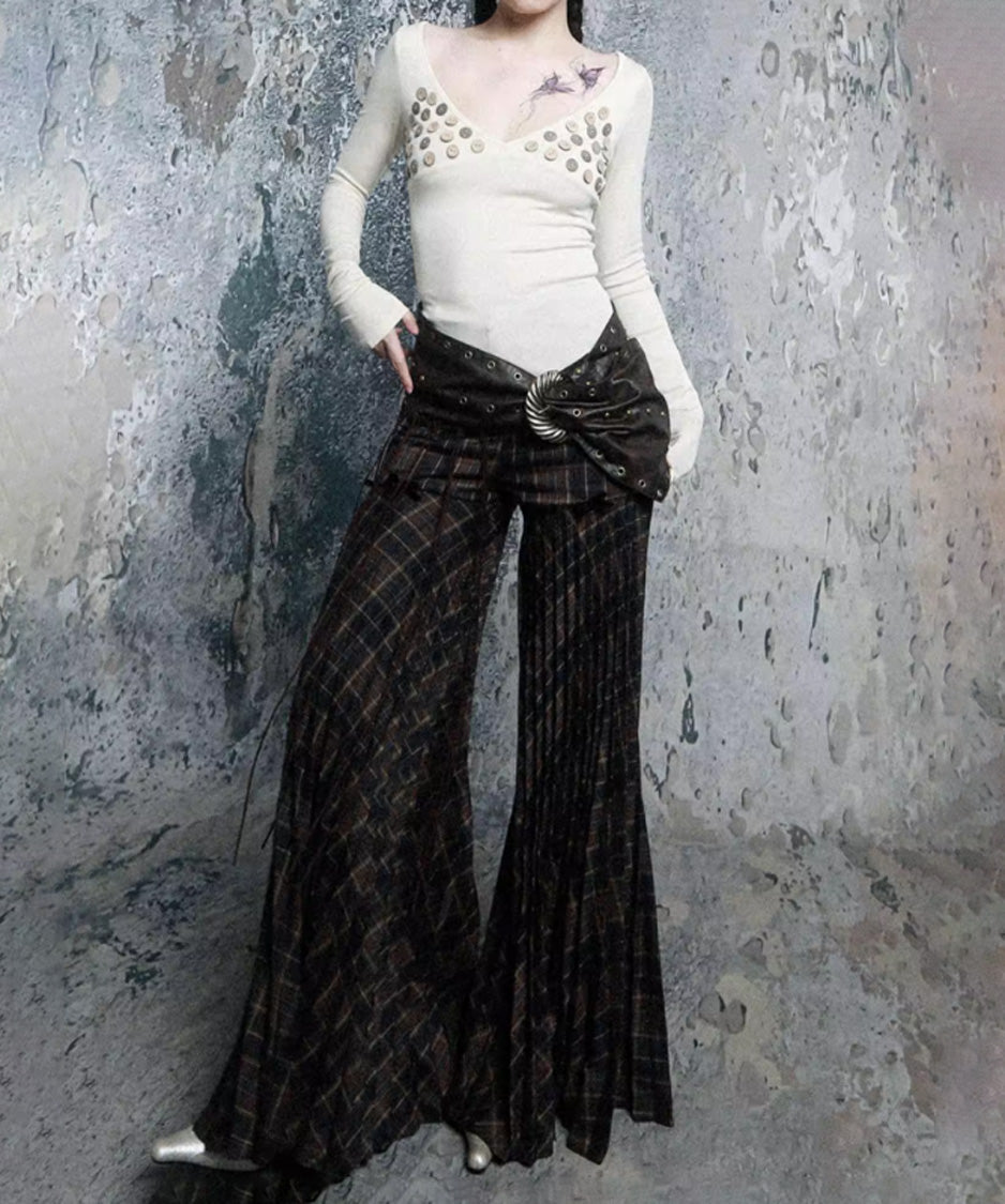 Button Accent Wrap Neck Top