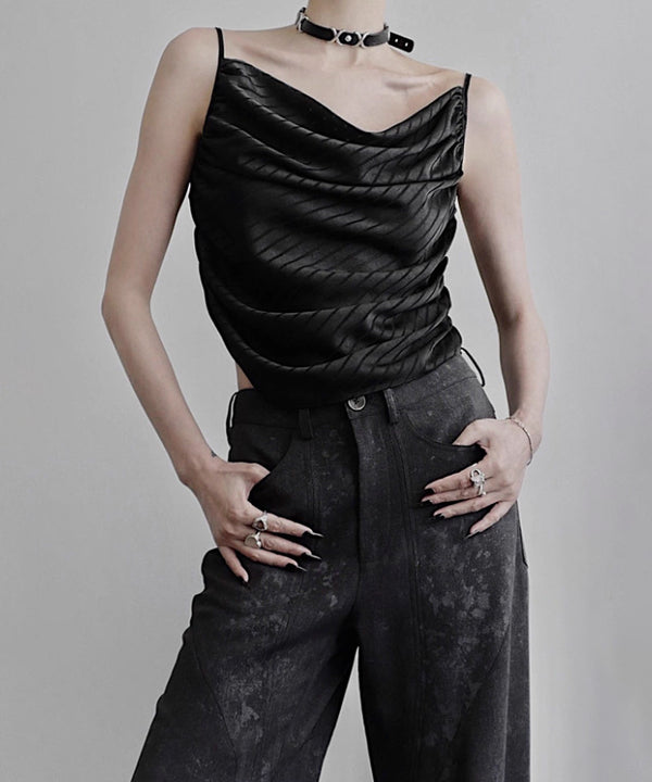 Draped Satin Cami Top