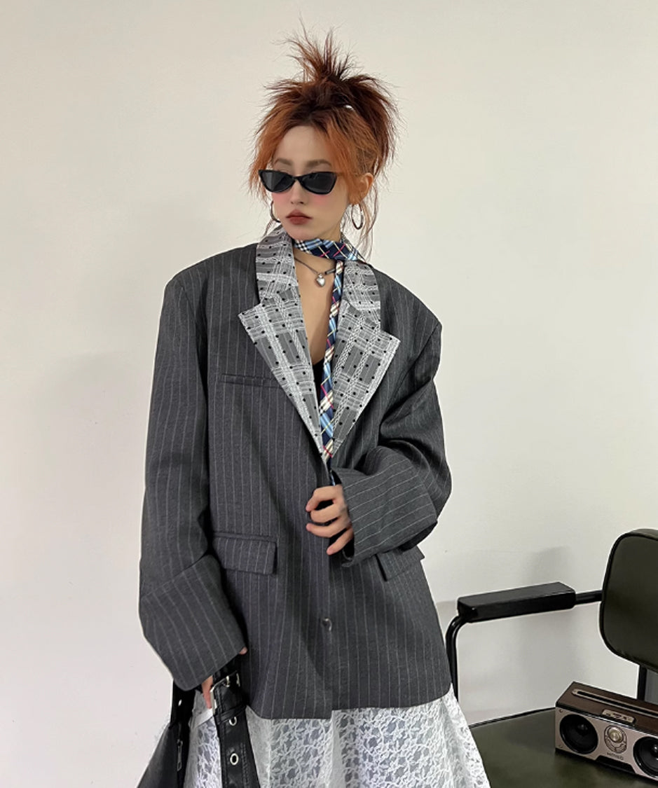 Lace Splicing Collar Jacket