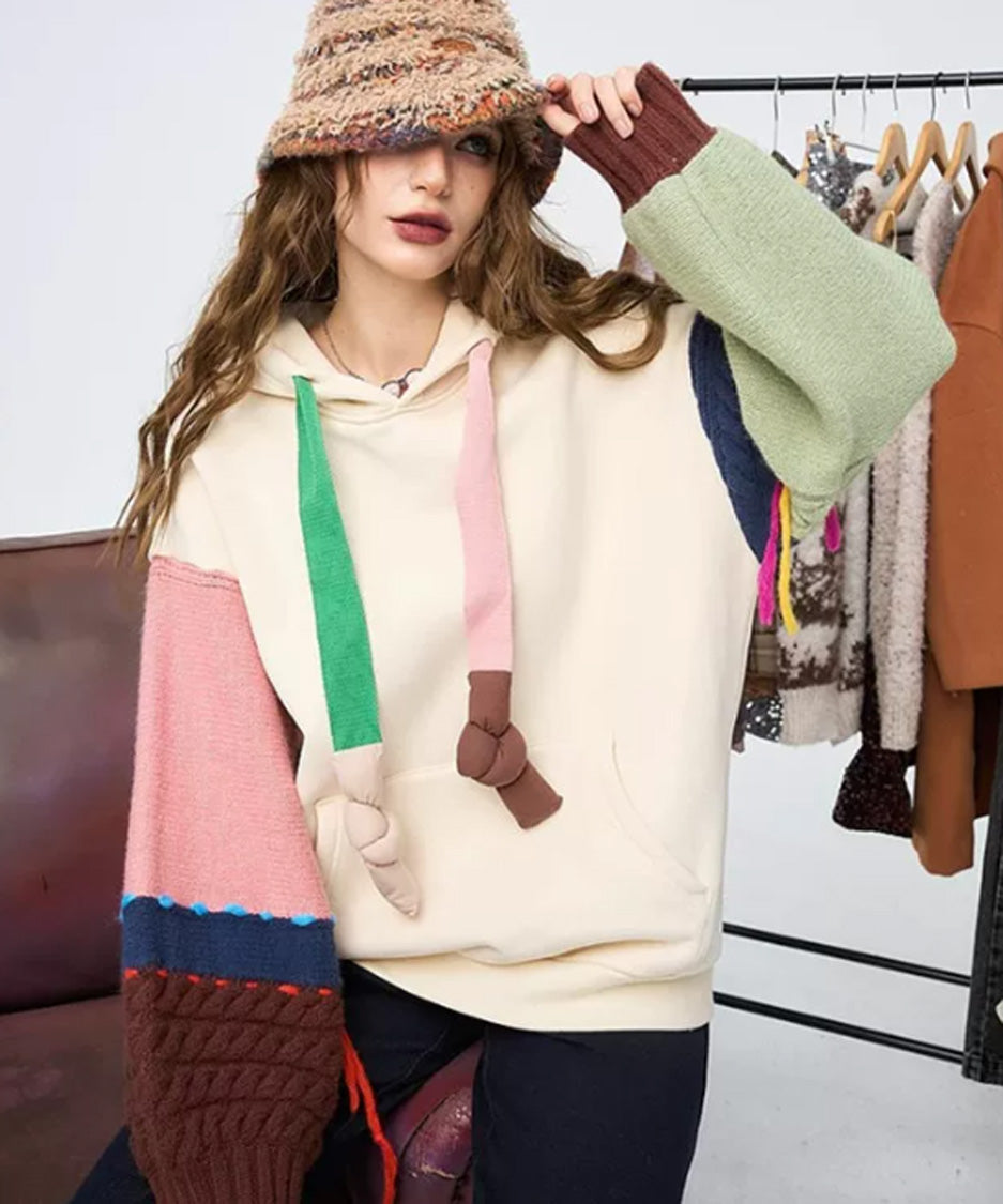 Patch Knot Hoodie Top