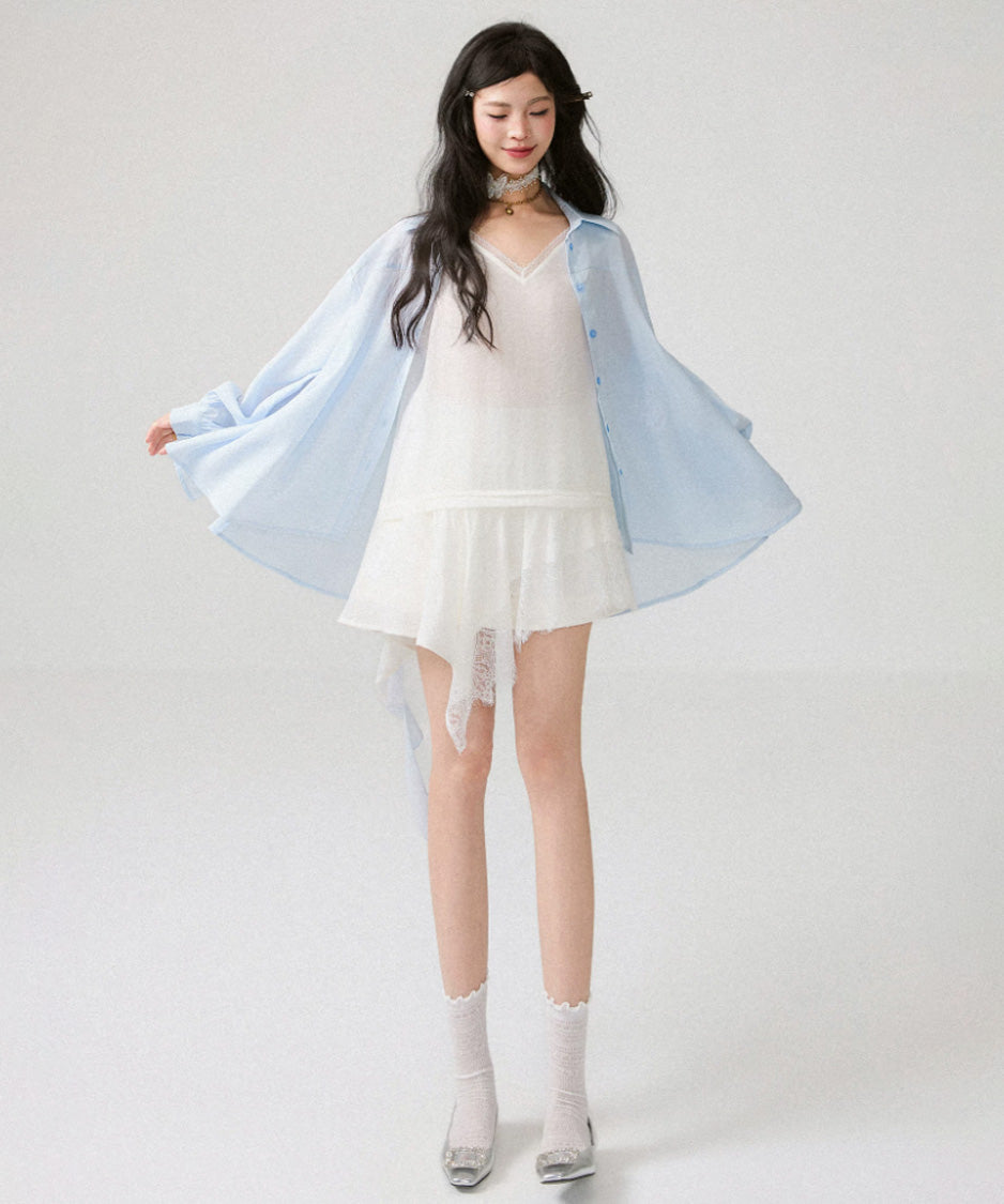 Ribbon Cascade Blouse