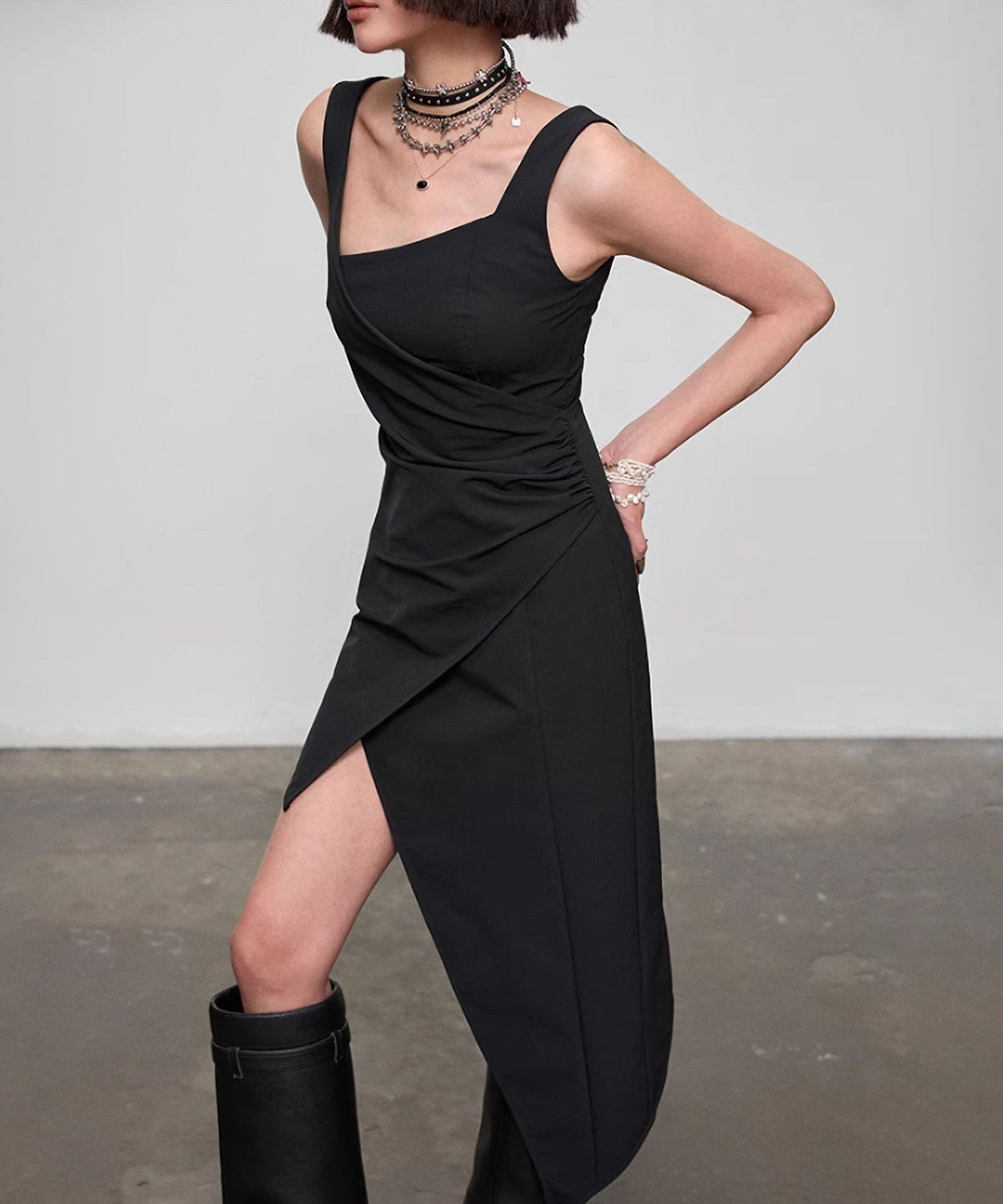 Diagonal Cut Dress