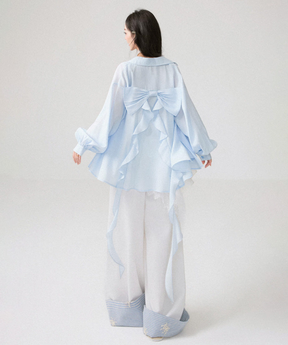 Ribbon Cascade Blouse