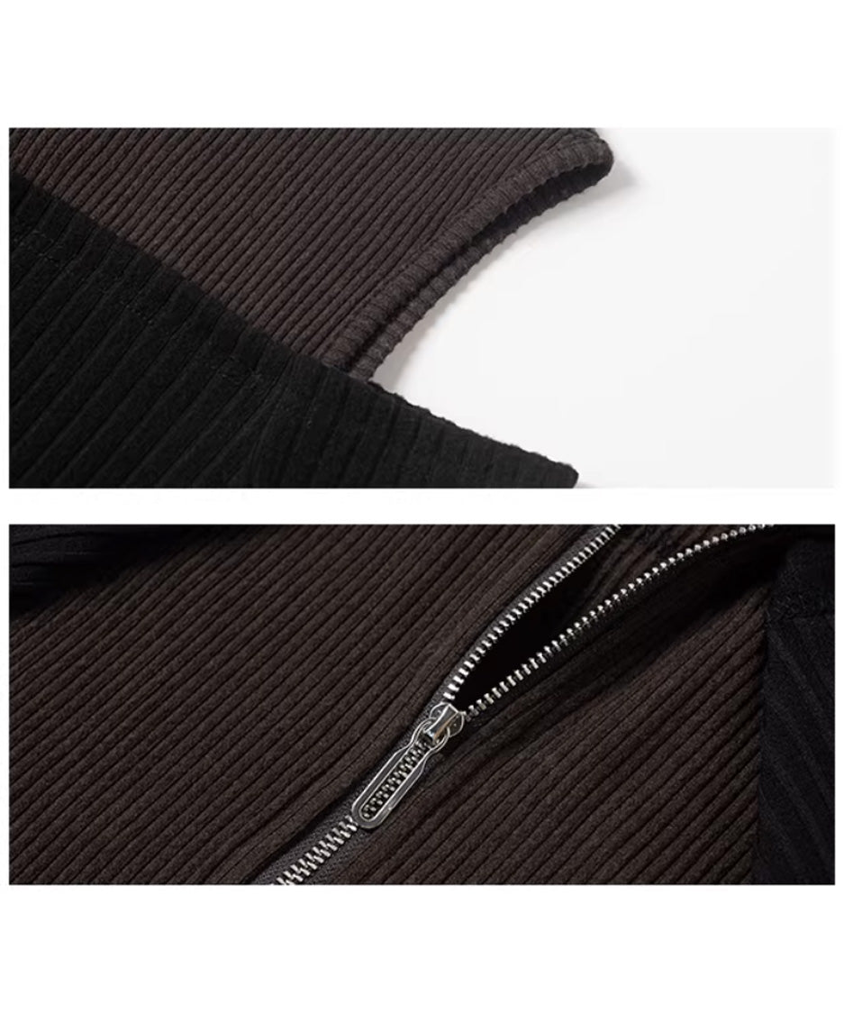Layered Zip Rib Top