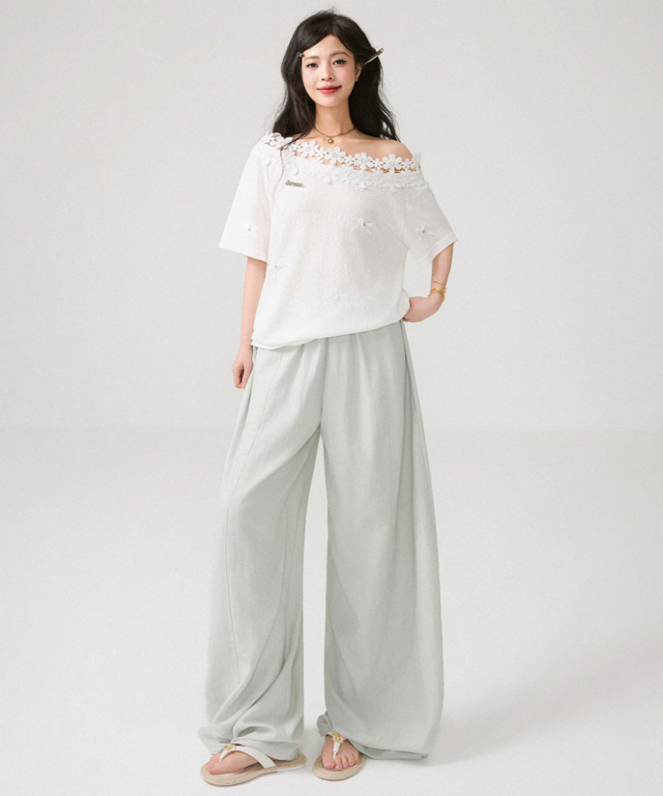 Lace Blossom Shoulder Tee
