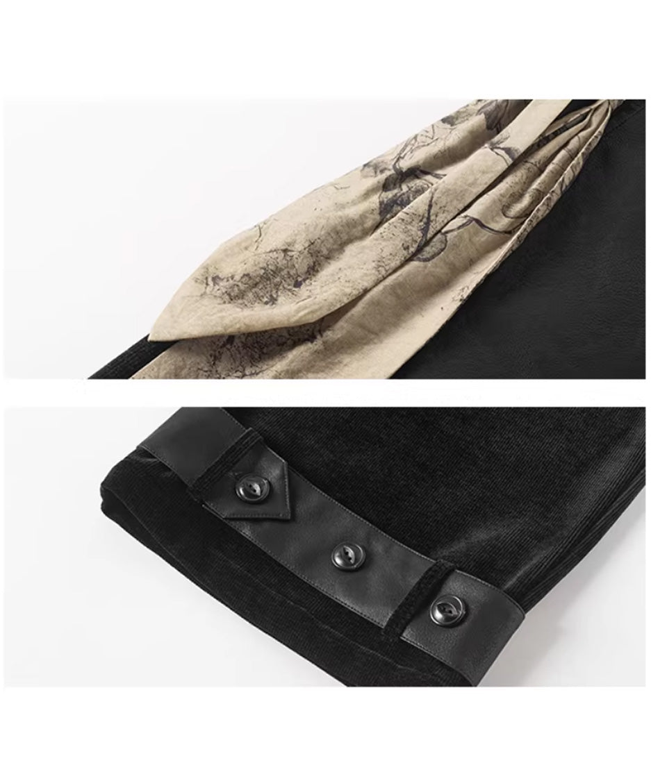 Coated Panel Wide Leg Pants