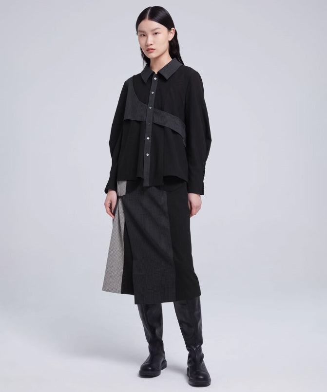 Cross Panel Design Shirt