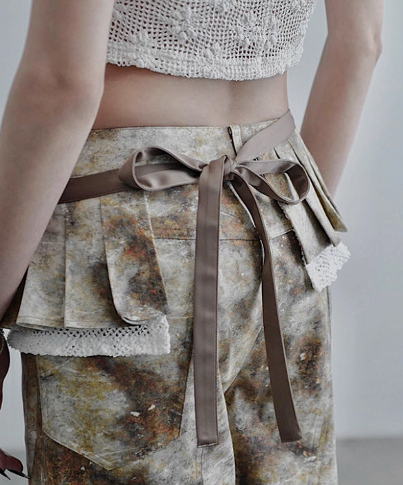 Pleated Belted Waist Piece