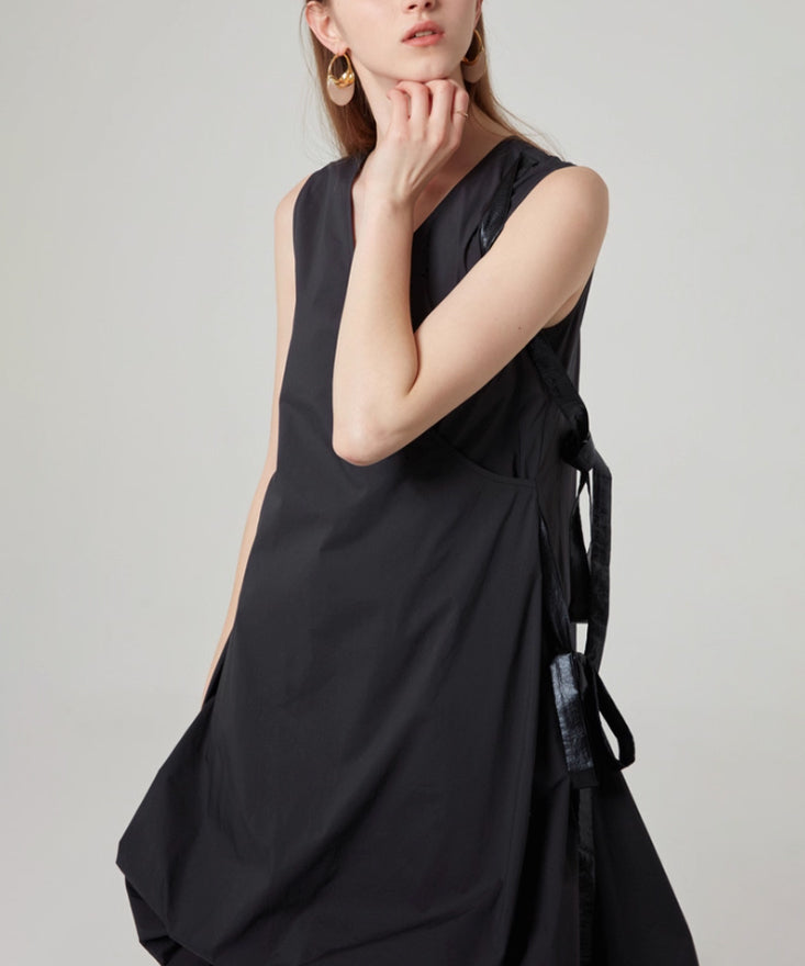 Side Tie Drape Dress