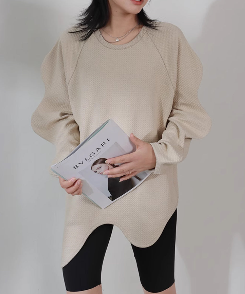 Wave Cut Sleeve Top