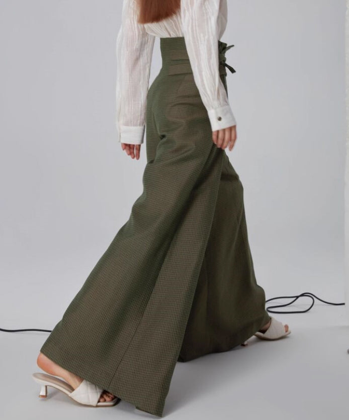 High Waist Pleated Wide Pants
