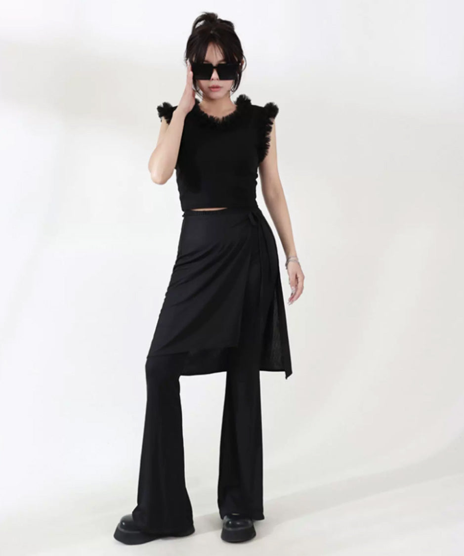 Wrap Flare Trouser Set