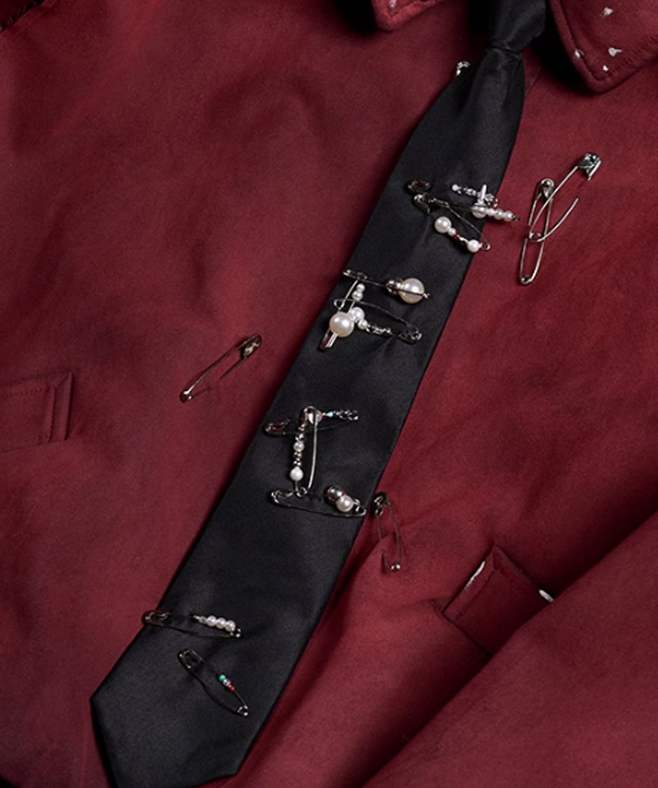Pearl Pin Lazy Tie