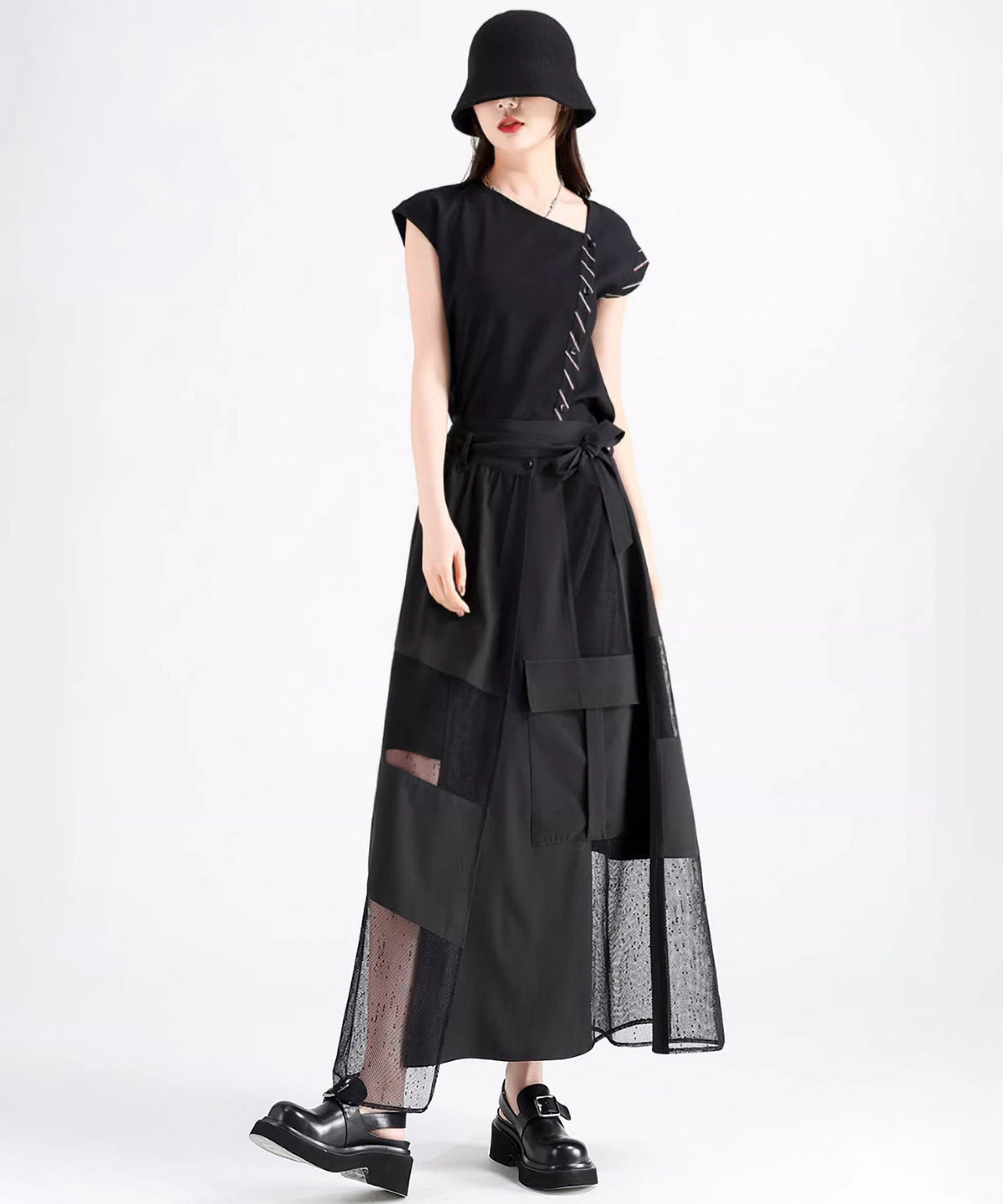 Cutout See-through Skirt