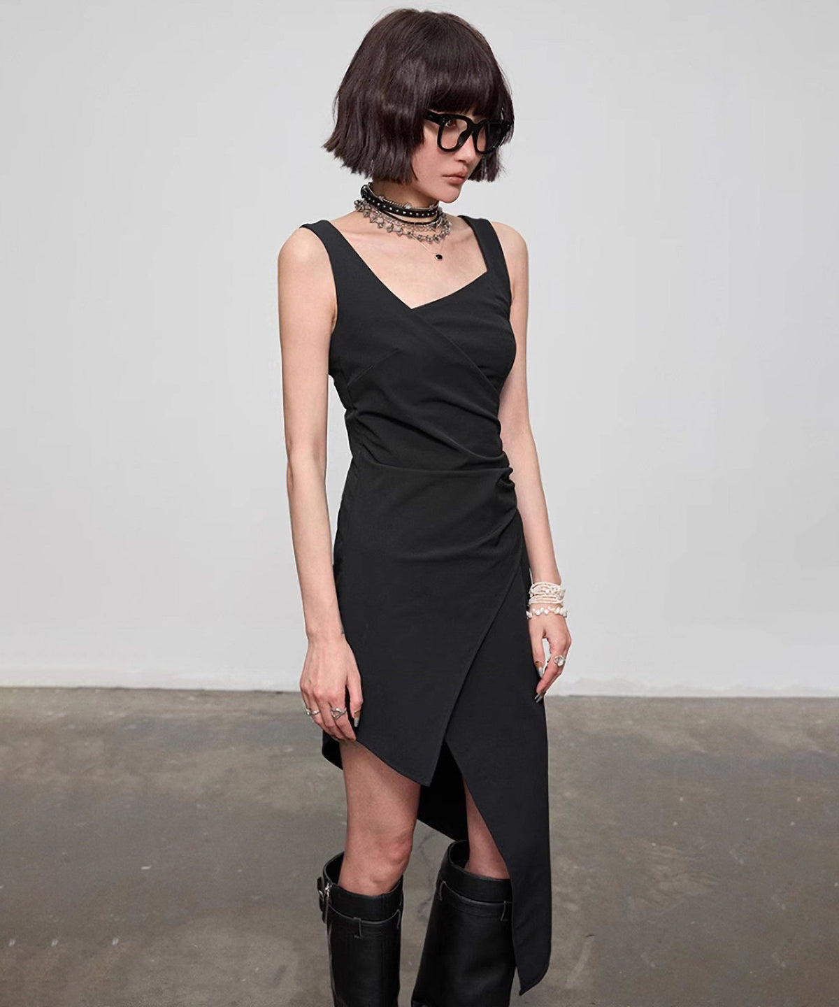 Diagonal Cut Dress