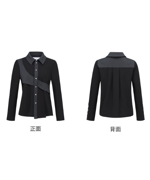 Cross Panel Design Shirt