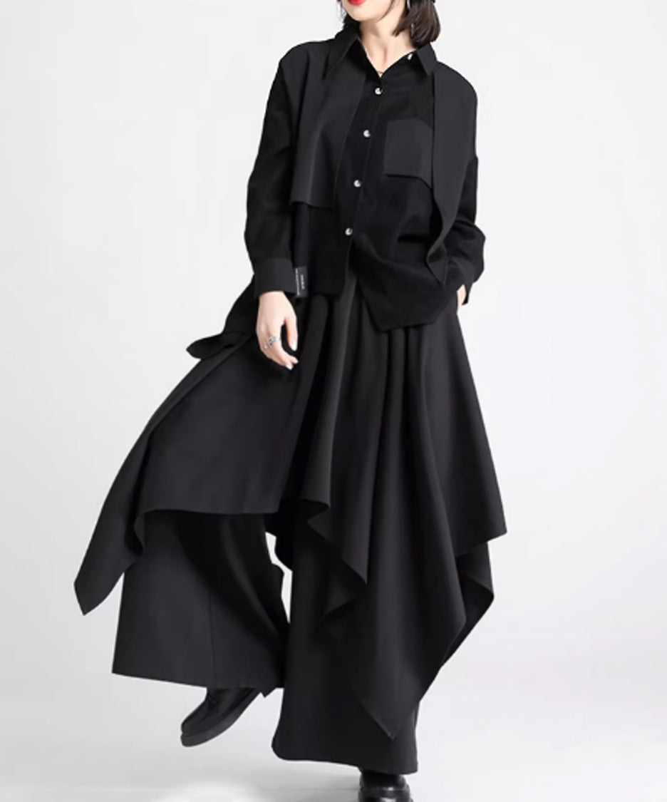 Draped Wide Leg Pants