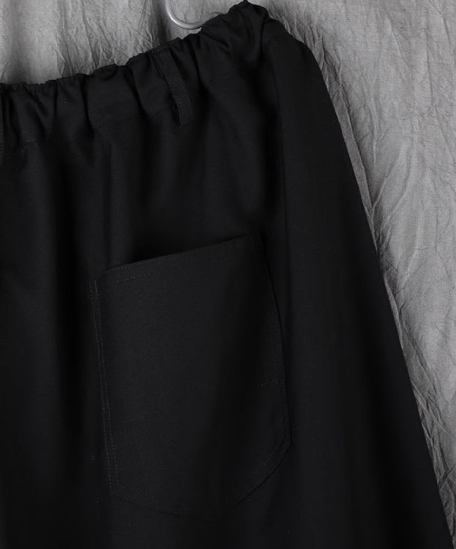 Gathered Wide Cropped Pants