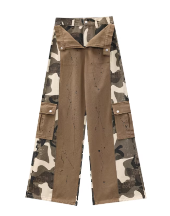 Camouflage Docking Wide Cargo Pants