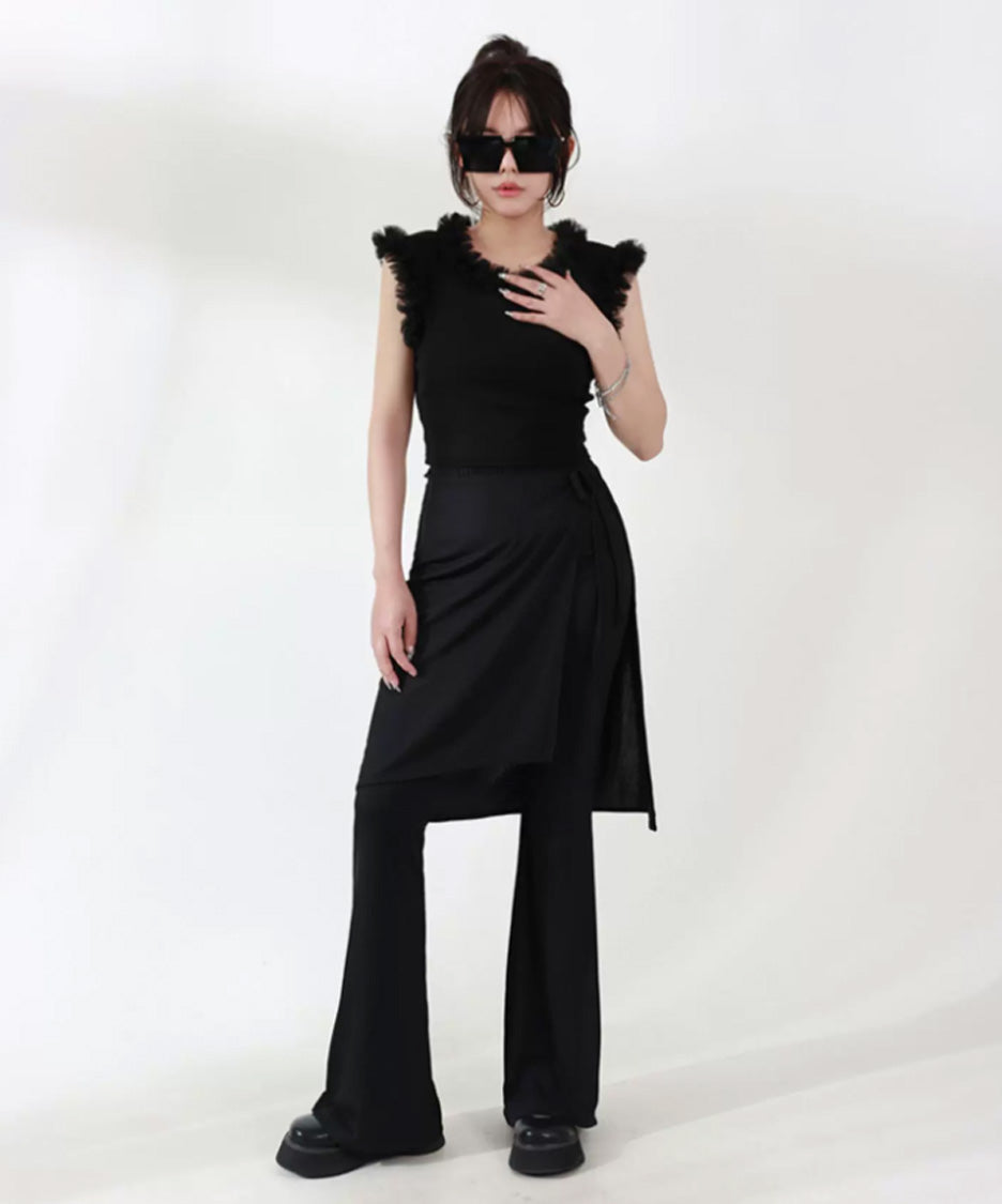 Wrap Flare Trouser Set
