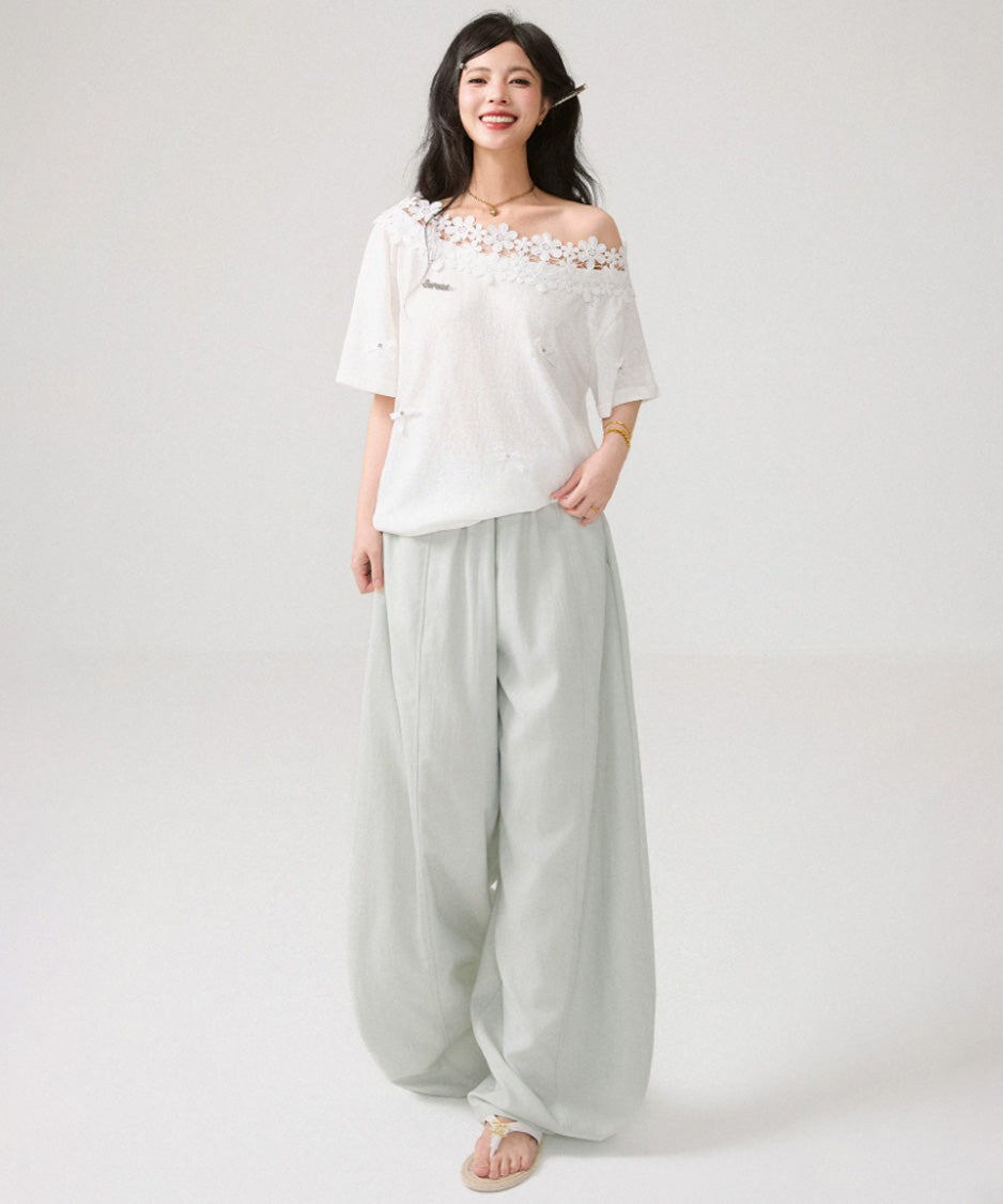 Lace Blossom Shoulder Tee