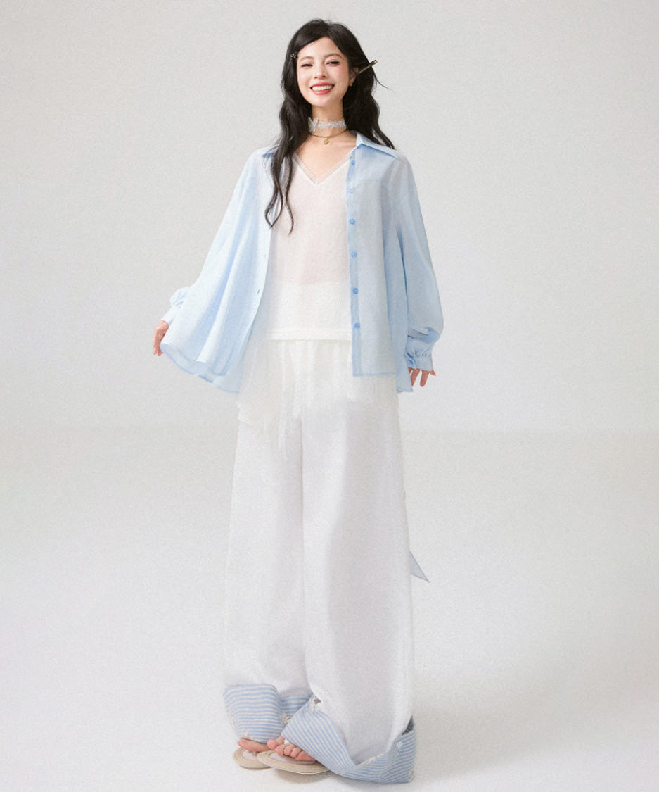 Ribbon Cascade Blouse