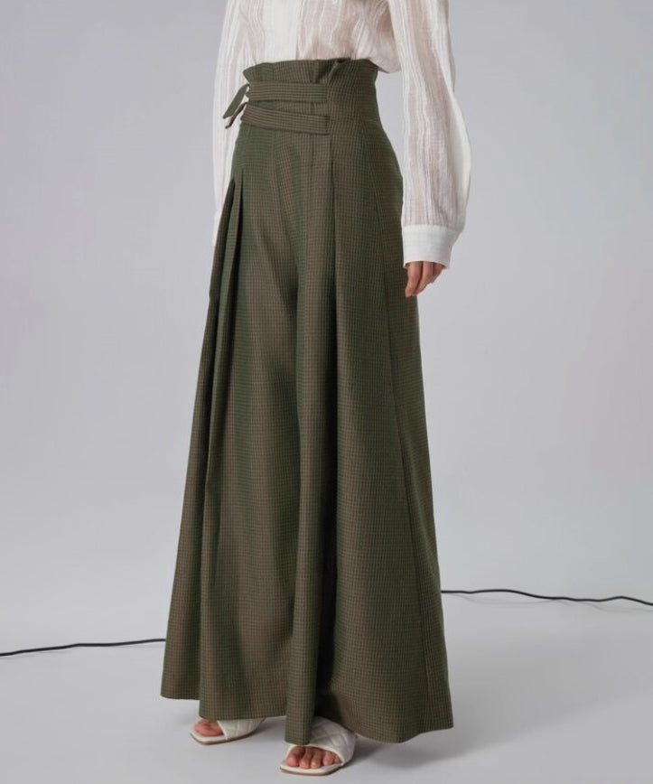 High Waist Pleated Wide Pants